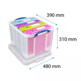 Really Useful Box Plastic Storage Box 35 L Transparent 39 x 48 x 31 cm