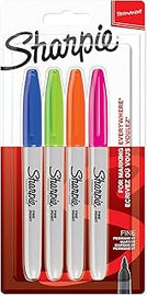 Sharpie Permanent Markers Fine Point Pastel Colours 4pk
