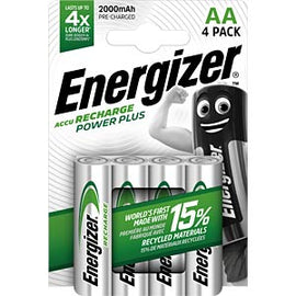 Energizer PowerPlus 4x AA rechargeable batteries, 2000 mAh