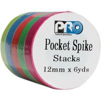 Pro-Gaff 1/2 Inch Fluorescent Pro Pocket Spike Stack (Pink, Green, Orange, Blue, Yellow) x 6 yards