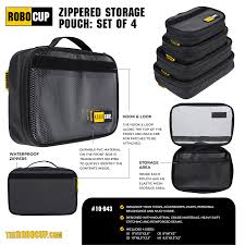 RoboCup Zippered Storage Pouch Set of 4