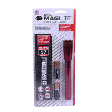 Maglite Mini Maglite 2AA LED Flashlight with Holster (Red, Clamshell)