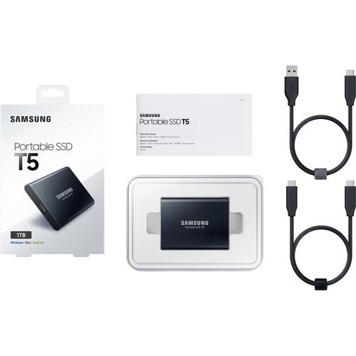 Samsung 1TB T5 Portable Solid-State Drive (Black) - Main Image