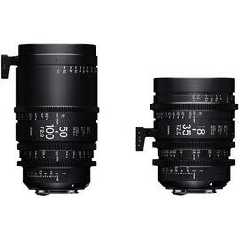 Sigma PL Mount T2 High Speed Zoom Cine Lens Bundle (Includes 18-35mm, 50-100mm and Case)  - Feet Scale - The Film Equipment Store