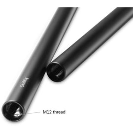 SmallRig 2pcs 15mm Black Aluminum Alloy Rod - Various Lengths (M12 Thread) - The Film Equipment Store
