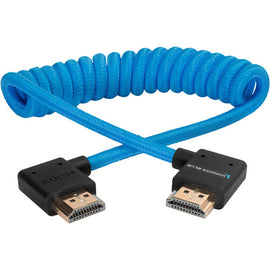 Kondor Blue Coiled Right-Angle High-Speed HDMI Cable (12 to 24")