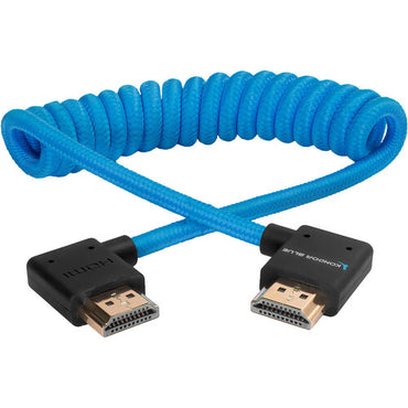 Kondor Blue Coiled Right-Angle High-Speed HDMI Cable (12 to 24