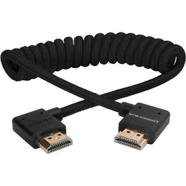 Kondor Blue Coiled Right-Angle High-Speed HDMI Cable (12 to 24")