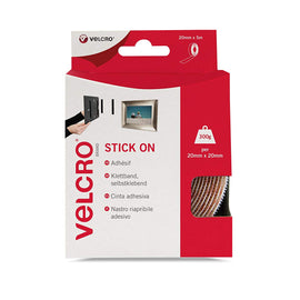 VELCRO Brand - Stick On Hook and Loop Fasteners 20mm x 5m Tape | Black - The Film Equipment Store