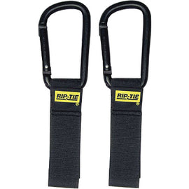 Rip-Tie Carabiner CableCarrier 1 x 6" - for Carrying Extra Cables (Matte Black, Pack of 2)