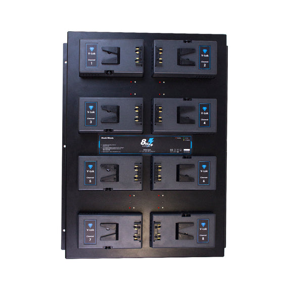 Hawk-Woods VL-8W (VL8W) V-Lock Wallmount 8-Channel Simultaneous Charger - The Film Equipment Store