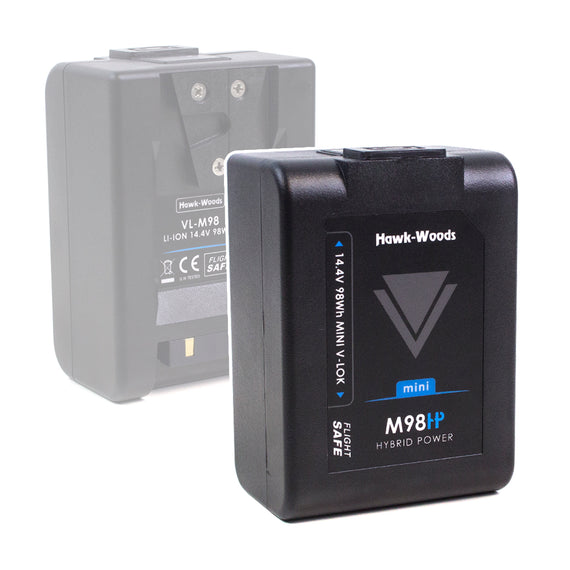 Hawk-Woods VL-M98 (VLM98) Mini V-Lok 98Wh 14.4V Li-Ion Battery with D-Tap Output - The Film Equipment Store