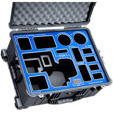 Jason Cases Hard Travel Case for Panasonic AU-EVA1 Camera (Blue Overlay) - The Film Equipment Store