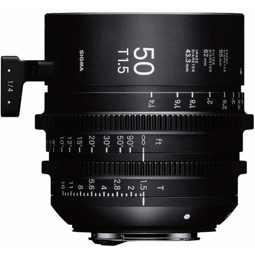 Sigma 50mm T1.5 FF High Speed Prime Cine Lens  - Feet Scale - The Film Equipment Store