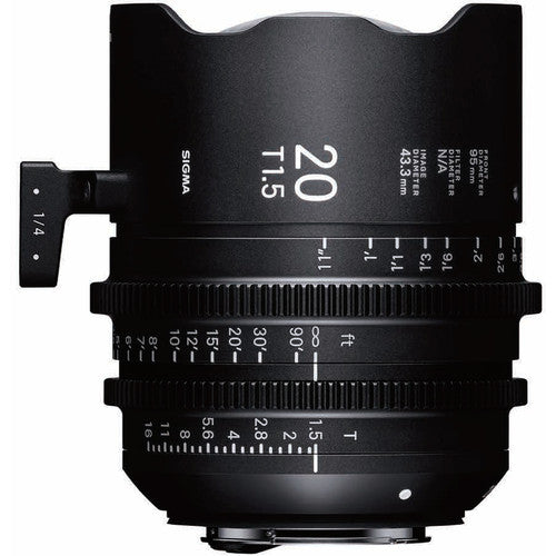 Sigma 20mm T1.5 FF High Speed Prime Cine Lens  - Feet Scale - The Film Equipment Store